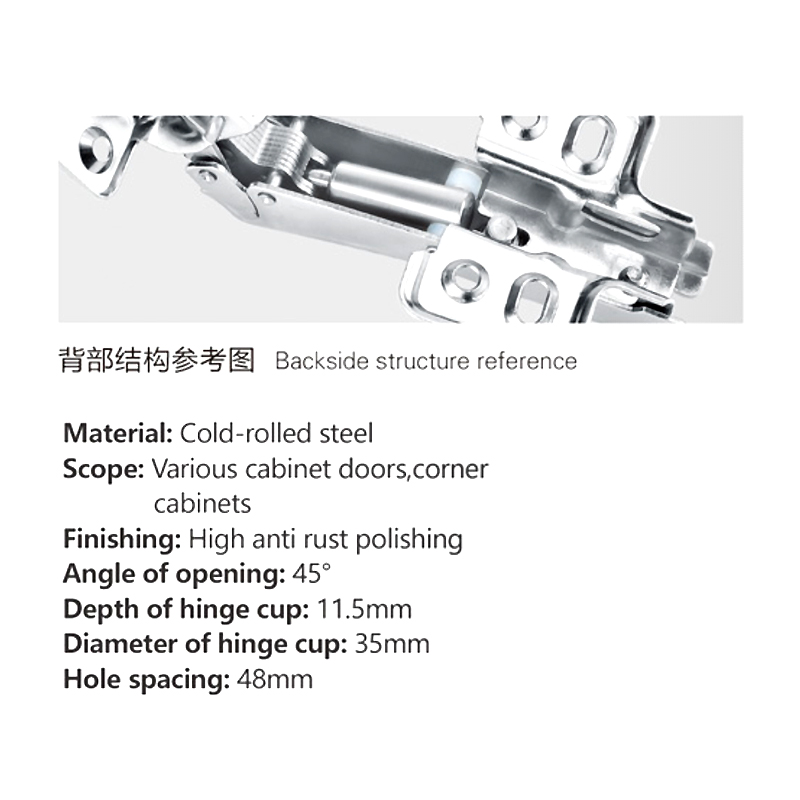 cup diameter 35mm Hinge holo spacing 48mm Anti-rust advanced workmanship treatment hinge