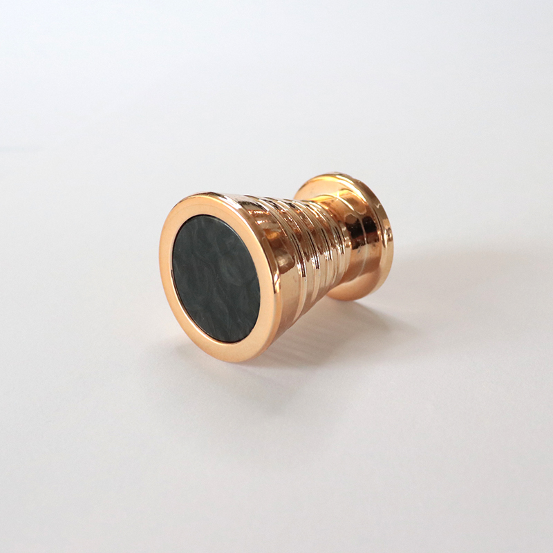 Classic aluminum alloy square pipe thread 12mm plastic foot gold black bright chrome plating process cabinet handle